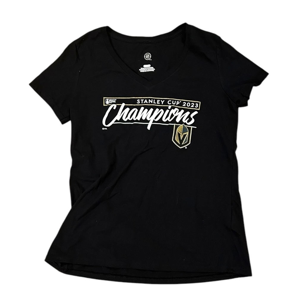 NHL Las Vegas Golden Knights Hockey Womens T Shirt Black Small 2023 Champions